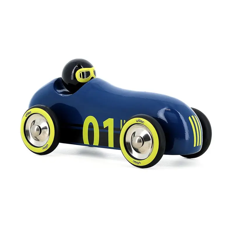 Voiture en bois, Old sport Compet Bleu nuit - VILAC