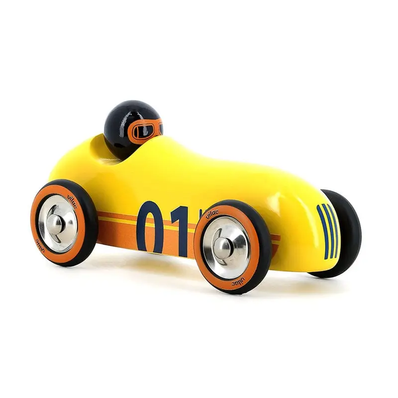 Voiture en bois, Old sport Compet bois Jaune - VILAC