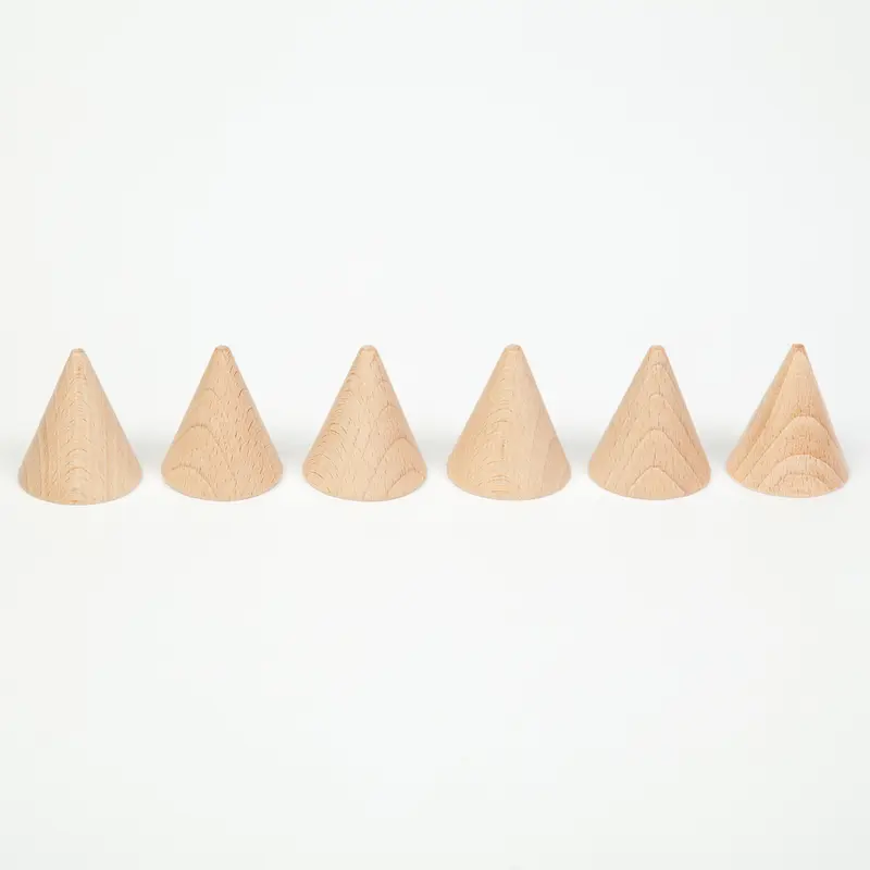 Wooden Cone - Natural - 6 pieces