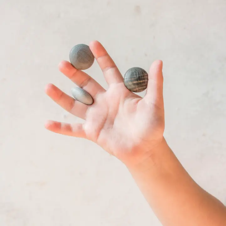 Wooden Mandala Stones - Grey Tones - 36 pieces