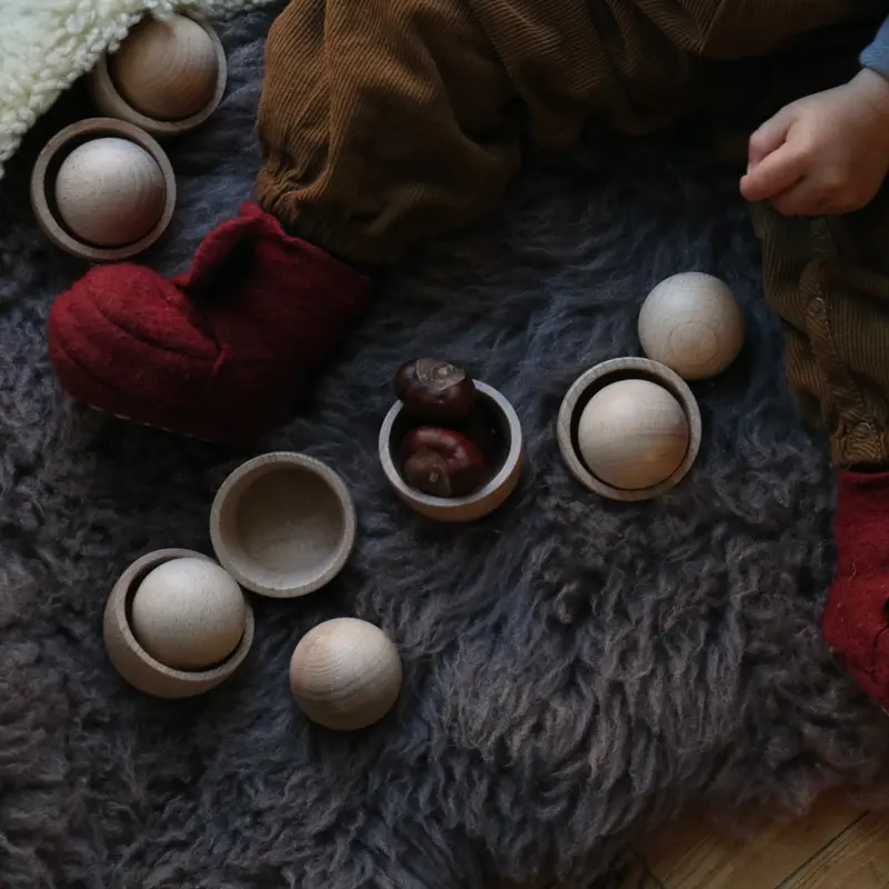 Wooden Sphere - Natural - 6 pieces