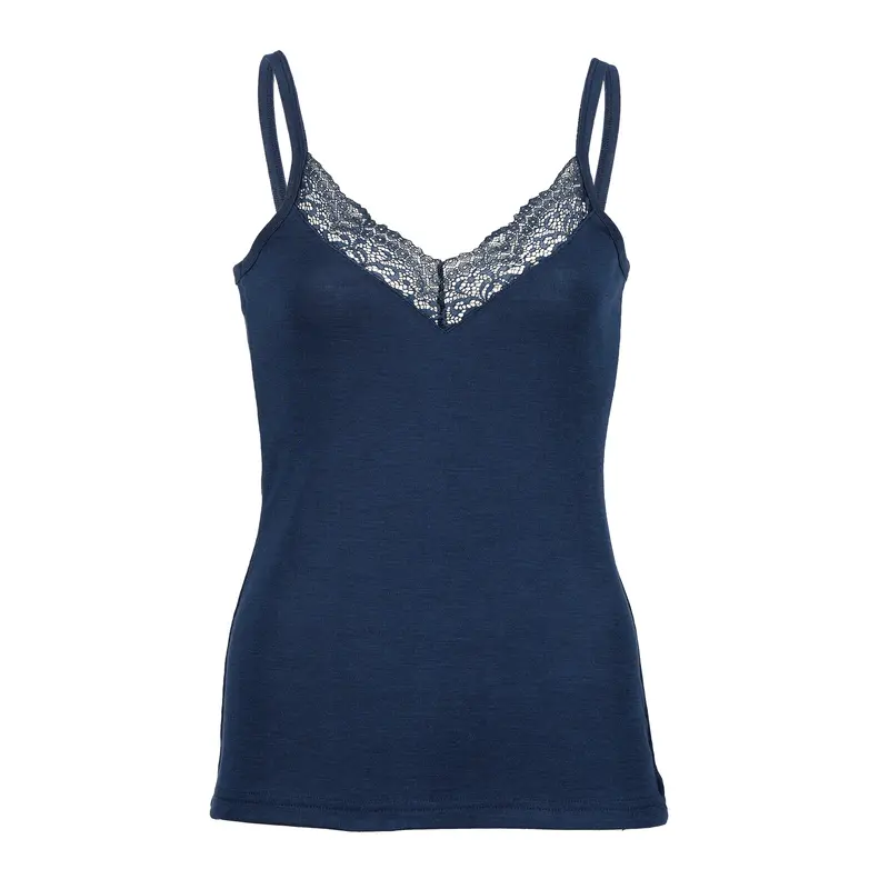 Wool & Silk Laces Woman Vest - Navy - 42-44 only