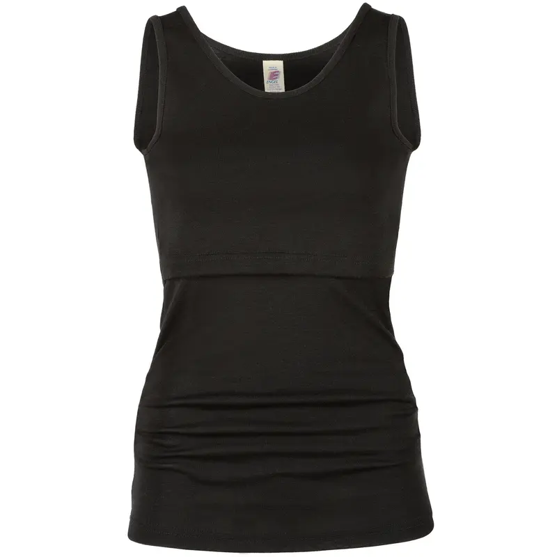 Wool & Silk Woman Nursing Vest - Black - 34-48
