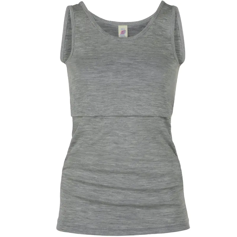 Wool & Silk Woman Nursing Vest - Grey - 34-48